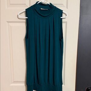 Zenana Outfitters Sleeveless Mock Neck Top - Teal Green